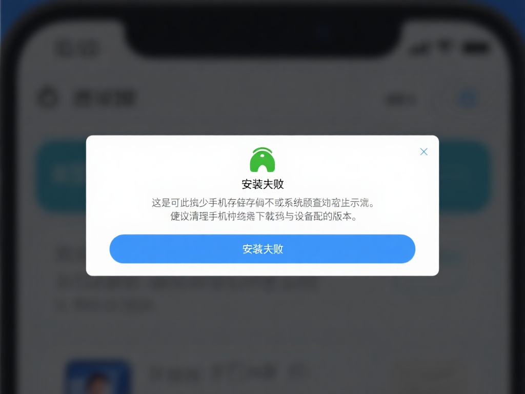 安装失败提示：这可能是由于手机存储空间不足或系统版